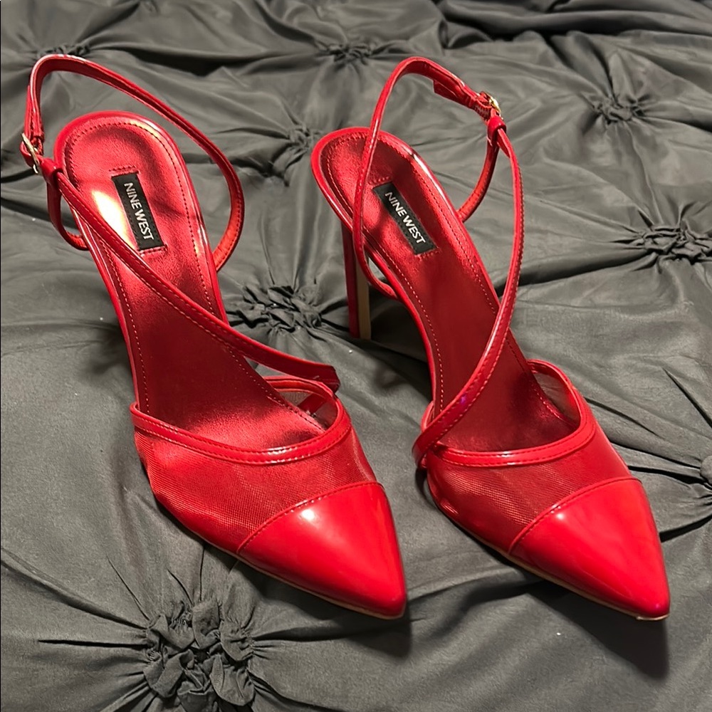 Nine West Women's Red Slingback Heels